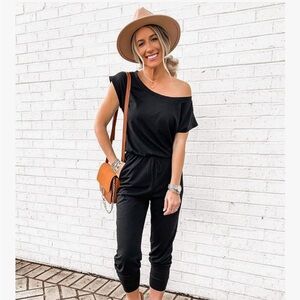 Black Off-Shoulder Jumpsuit